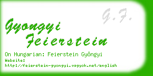 gyongyi feierstein business card